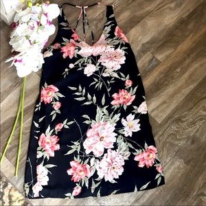 Caged Back Floral Shift Dress